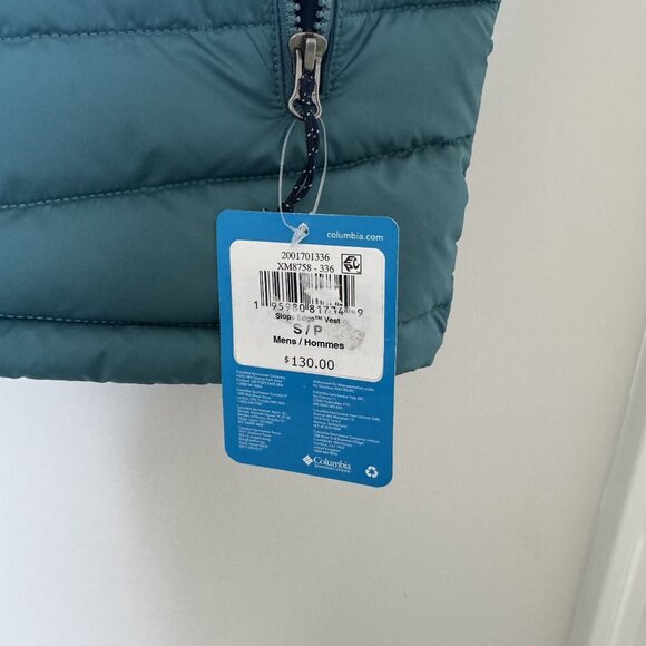 Columbia Mens Slope Edge Vest Omni-Heat Thermal Reflective Teal NWT Small - Picture 3 of 8